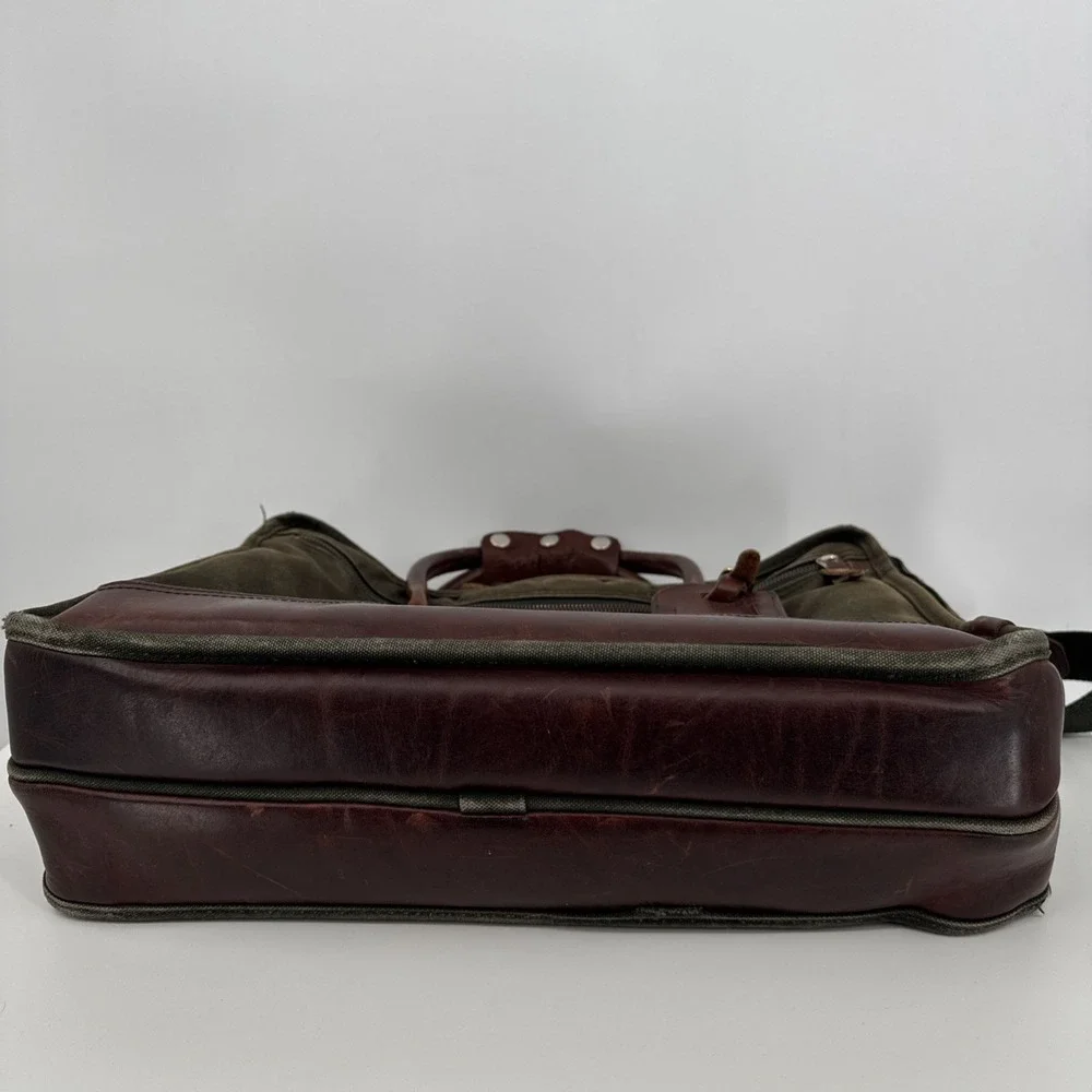 Vintage Orvis Battenkill Canvas Briefcase Messenger Bag With Strap Grunge